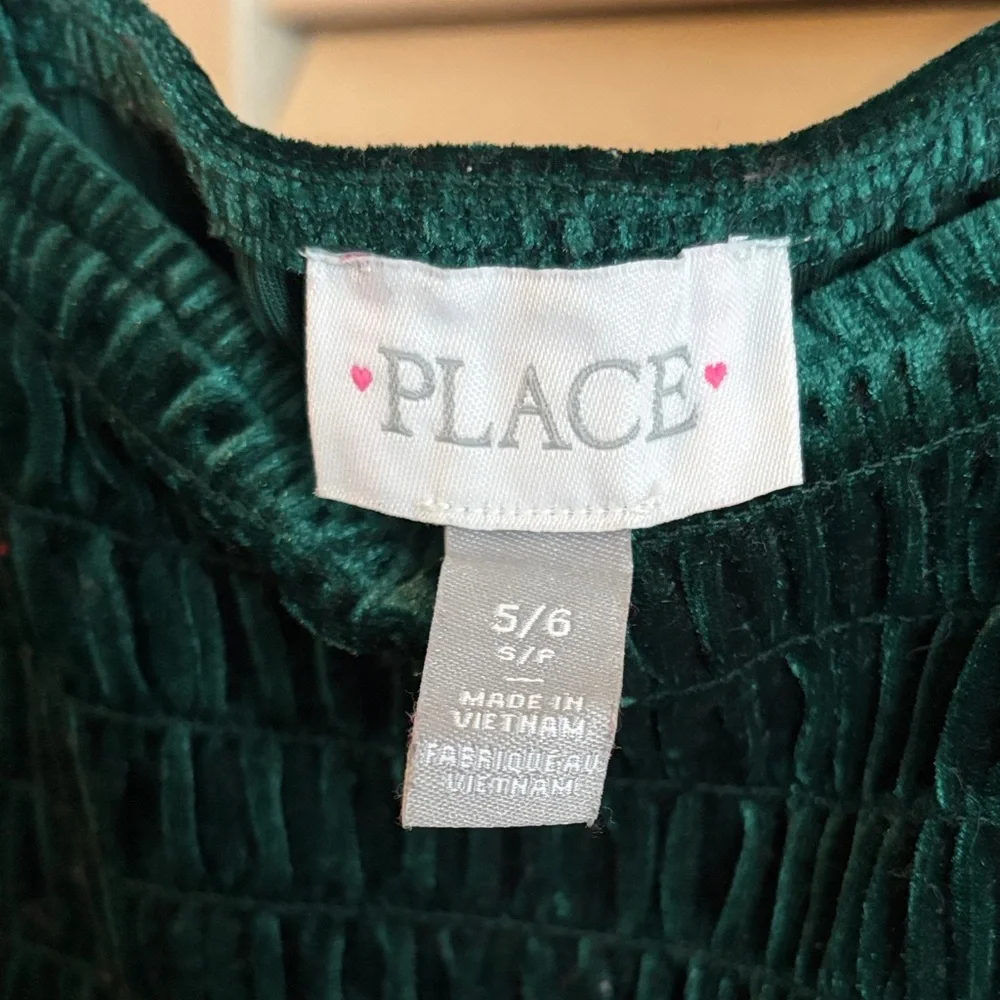Children’s Place Emerald Velvet romper